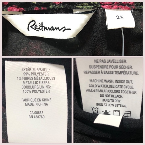 Reitmans | Floral Metallic Chiffon Blouse | 2X - Picture 11 of 16
